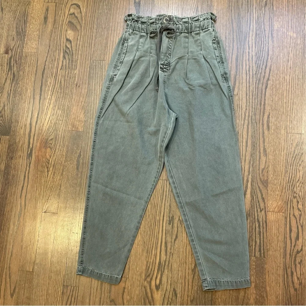 Free People Margate pleated trouser in green